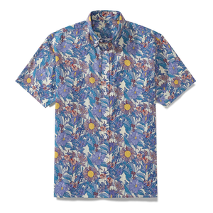 Camisas de algodón orgánico Terry para hombre, camisa de manga corta de toalla para hombre, camisa hawaiana con estampado personalizado, ropa sostenible para hombre - Product Image 4