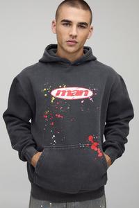OEM gris délavé à l'acide couleur haute qualité grande taille sweat à capuche en coton unisexe hiver impression personnalisée logo hommes pull à capuche 2025 - Product Image 2