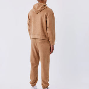 เสื้อฮู้ดแบบสวมหัว400คอตตอน100% ขนแกะ GSM สีล้วนทรงหลวมเสื้อฮู้ด & กางเกงจ็อกเกอร์ทรงถุง - Product Image 6