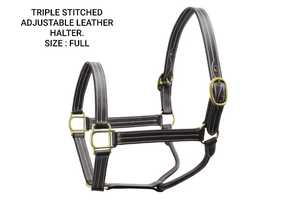 Luxueux australien selle cheval licou en laiton massif Double boucle facile dimensionnement personnalisé noir Western cuir Nylon PVC PP - Product Image 5