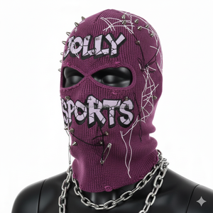 ไหมพรมถักสำหรับผู้หญิง280GSM อะคริลิคอ่อนนุ่มพรีเมียมสีม่วงปักโลโก้ออกแบบได้ตามต้องการและเน้นโลหะหนามไหมพรม - Product Image 4