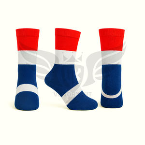 Chaussettes de sport décontractées en coton respirant pour homme, rayées rouge, blanc et bleu, couleur de la France, pour un usage quotidien - Product Image 1