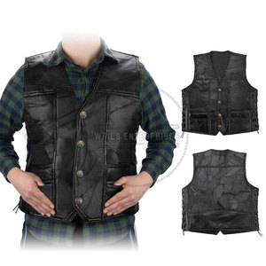 Chaleco de piel de vaca ajustado personalizado para hombre, ropa de abrigo de lona transpirable para invierno, uso de moda hecho en Pakistán - Product Image 2