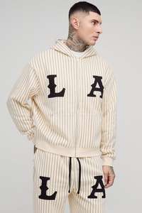 Vente en gros Pantalon de survêtement à capuche surdimensionné Ensemble de jogging Pantalon cargo Survêtement 100% coton Survêtement à rayures avec appliques zippées Vêtements de gym - Product Image 2