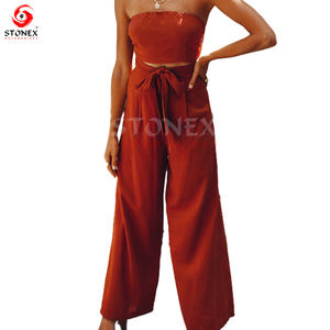 Mono de calidad superior para mujer, mono de diseño personalizado al por mayor para mujer, vestido con escote recto - Product Image 4