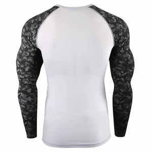 Customized Men's Rash Guard Long Sleeve Polyester/Nylon Material Digital <b>Print</b> Your Own Design Custom Logo for Gym Fitness Wear - Product Image 2