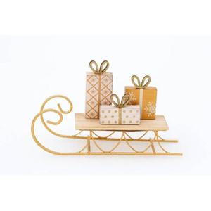 Luxury Antique Finish Metal Reindeer Sleigh Ornament for Elegant <b>Christmas</b> Home and Festive Season Styling - Product Image 2