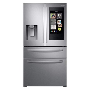 28 cu. ft. 4-Door French Door Refrigerator with 21.5" Touch Screen Family Hub in Stainless Steel New available For sale - Product Image 1