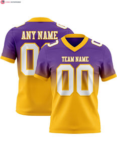 Authentique maillot de football à la mode personnalisé violet blanc-orange maille respirant solide motif imprimé manches courtes - Product Image 4