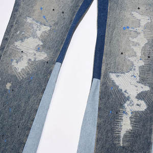 Pocket Style Belt Adjustable Low Waisted <b>Men</b> Baggy Pants Distressed Look Cotton Spandex Made Baggy Look <b>Men</b> Pants - Product Image 5