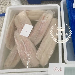 Basa Filete Frozen Pangasius filete de tamaño grande 80% NW Pangasius Block 5Kg con buen precio producido en TAKIMEX Seafood Factory - Product Image 1