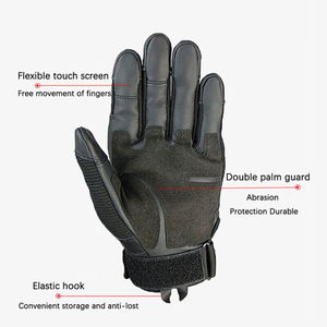SALVA LEATHER Full Finger PU Racing Gloves Adjustable Wrist Strap Touchscreen Windproof Non Slip Outdoor Activities Unisex Wear - Product Image 4