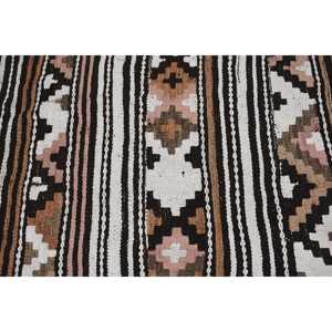 Turkish Rug, 2.5x10.5 ft Runner Rug, <b>Brown</b> Black Kilim <b>Wool</b> Rug - Product Image 4