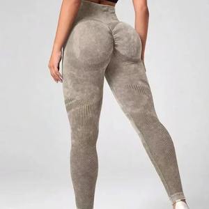Top Rated Women's Yoga Slim Fit High Rise Seamless Compression Leggings with Push up Stretch Waist-Private Label - Product Image 5