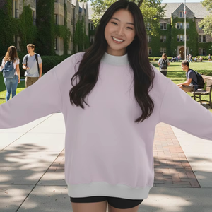 Sudadera Casual Personalizada para Mujer, de Felpa Francesa, Cuello Alto Simulado, Estampada, de Invierno, con Hombros Caídos, Transpirable y Ecológica - Product Image 1