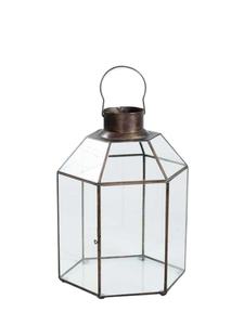 Bougeoir décoratif en métal et fer pour la maison et l'hôtel Bougeoir en verre découpé en métal Lanterne à bougie en laiton de finition antique faite à la main - Product Image 3