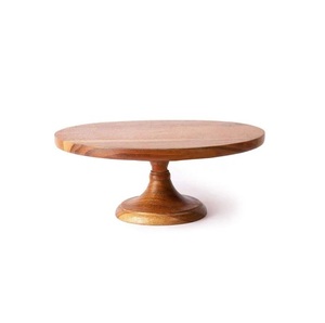 Ooden-tands con Soporte redondo tallado a mano, Soporte redondo de 2 niveles, isplay con espejo pulido - Product Image 2