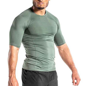 El mejor 2025 nuevo OEM más Popular Rash Guard para hombres Elegante camisa de compresión transpirable para gimnasio Diseño más fabricado - Product Image 4