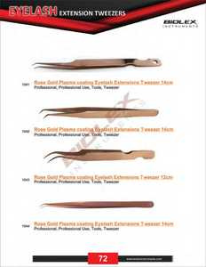 Pince à cils en gros personnalisée, blanche, à volume, avec logo, pointe inclinée, en acier inoxydable, durable, instruments Biolex, prix d'usine pour - Product Image 2