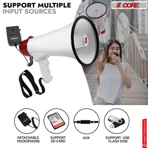 5 Core Megaphone 50W Bull Horn PA <b>Speaker</b> w 300M Range Loud Siren Voice <b>Amplifier</b> Portable - Product Image 3