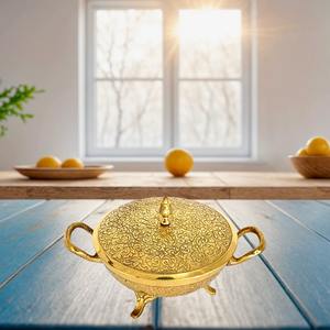 Bol de service élégant en bois pour les dattes et les fruits secs Parfait pour les fêtes de table Design de vaisselle de luxe - Product Image 2