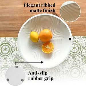 Wooden Decorative Pedestal Bowl for Home <b>Kitchen</b> Farmhouse Style Fruit Snack Serving Dining <b>Table</b> Centerpiece Decor - Product Image 4