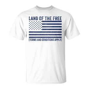 T-shirt con bandiera americana: la terra dei diritti e dei condizioni liberi - Product Image 1