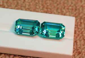 Piedra preciosa Paraiba cultivada en laboratorio, 14x10mm, forma Rectangular, piedra Paraiba facetada suelta, lo mejor para hacer joyas - Product Image 2