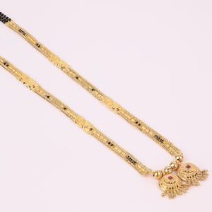 Mangalsutra chapado en oro, temporada de bodas, Mangalsutra para mujer, joyería tradicional, cobre y latón chapado en oro laminado - Product Image 2