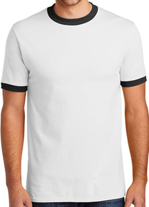 T-shirts à col rond en coton 100% pour hommes avec logo personnalisé, motif lettres tricotées, fabrication OEM directe d'usine - Product Image 4