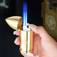 Briquet à gaz butane JH Vintage en métal zinc durable de haute qualité, à double flamme