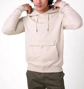 Sweat à capuche lourd pour hommes personnalisé grande taille en laine polaire pull à capuche avec poches coupe ajustée couleur unie sweat à capuche à manches longues pour hommes - Product Image 2