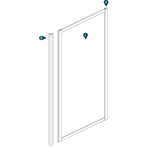 Ogomondo cristallo bianco temprato lato fisso per Box doccia angolo 67-69.5X185 cm confezione trasparente 1 - Product Image 2