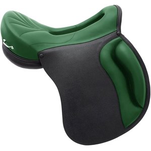 Selle de course d'arbre en fibre de verre en cuir multicolore léger conçu sur mesure Endurance confortable équitation anglaise nickelée - Product Image 3