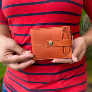 กระเป๋าสตางค์หนังแท้,กระเป๋าเงินหนังบางอเนกประสงค์งานหัตถกรรมมีสไตล์ - Product Image 2