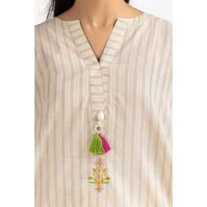 Chemisier en popeline de soie tricotée teinte en fil blanc pour femme, motif géométrique, style vintage occidental, coupe ample, du XS au XL, idéal pour le printemps, l'automne et le bureau - Product Image 3