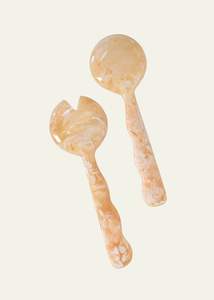 Cuillère et fourchette à salade en résine élégante, design moderne, fabrication artisanale de qualité supérieure, écologique, passe au lave-vaisselle, vaisselle de fête - Product Image 3