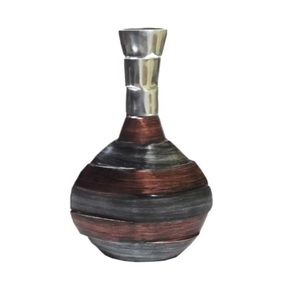 Large Painted Aluminum Flower Vases with Black Bronze white gold silver colour <b>powder</b> coated with lining <b>textured</b> - Product Image 1