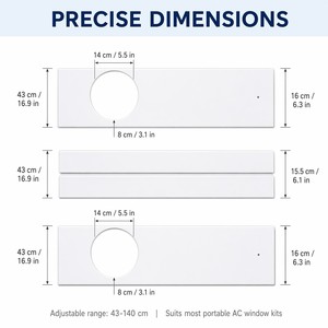 Kits de ventilation universels pour climatiseurs portables, panneaux d'étanchéité en PVC réglables de 22 à 43 pouces, pour fenêtres coulissantes, usage commercial - Product Image 4