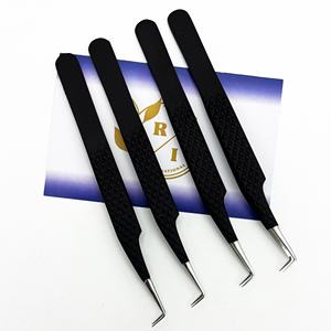 Pince à cils en acier inoxydable mince à 90 degrés de marque privée ventilateurs de pointe de volume de fibre d'extension de cils écologiques - Product Image 6