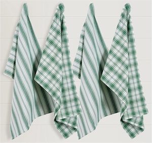 Élégant ensemble de serviettes de cuisine 4 pièces 100% coton motif gaufré 15 "x 25" Linge de cuisine gris uni Textile de maison en gros - Product Image 2