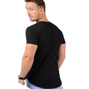 เสื้อยืดแขนสั้นลำลองสำหรับผู้ชาย100% ผ้าฝ้ายแยกข้างสำหรับออกกำลังกายในยิมจำนวนที่กำหนดเอง - Product Image 6