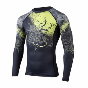 Rashguard de compression unisexe à manches longues à séchage rapide, imprimé numérique personnalisé 2026, pour la protection en surf, BJJ, MMA, pour hommes - Product Image 1