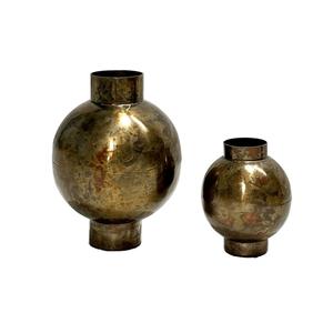 Florero de metal de aspecto definitivo con acabado múltiple y jarrón decorativo de mesa de restaurante y hotel de diferentes tamaños de forma - Product Image 2