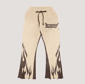 Streetwear survêtement unisexe à capuche personnalisé respirant et pantalon évasé empilé Streetwear vente en gros nouveau design personnalisé sérigraphié - Product Image 3