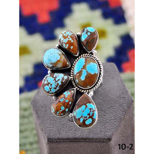Bague artisanale délicate numéro 8 en turquoise et argent sterling, avec pierre naturelle taille ovale, finition platine, pour usage quotidien - Product Image 2