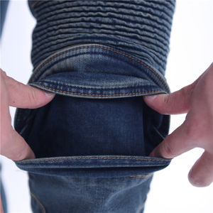 Jeans moto D-Ride pour homme, style motard, manches longues, panneaux plissés extensibles, tissu respirant à séchage rapide, protections amovibles, haute qualité - Product Image 4