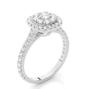 Bague en diamant de culture, or blanc 18 carats, EF VS, 0,02 carat, bande ethnique empilable, 20 pierres, 0,4 carat au total, bijoux pour femmes, fabrication - Product Image 1