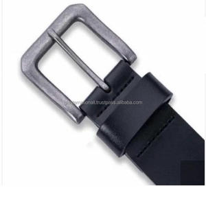 Ceinture décontractée en cuir véritable noir monocouche pour hommes Ceintures et accessoires en cuir de vachette faits à la main pour boucle en laiton unisexe - Product Image 6