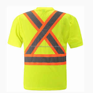 100% Polyester Black Hi Vis T-Shirts for Men Reflective Safety Construction Workwear Hi Visibility Winter <b>Clothing</b> - Product Image 2